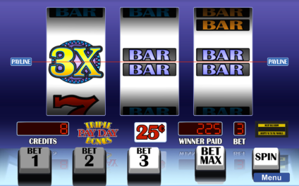 Arcadia Slots screenshot of 24 Triple Payday Bonus slot game.