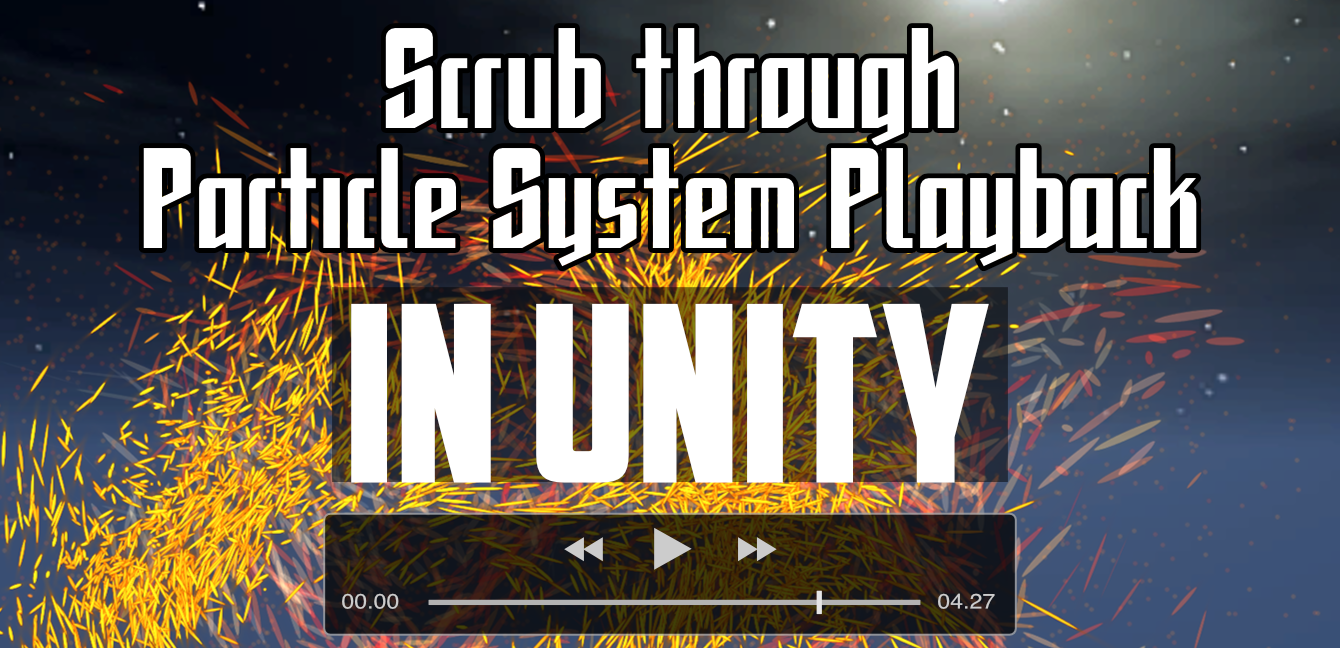 Title Card that reads "Scrub Through Particle System Playback in Unity"
