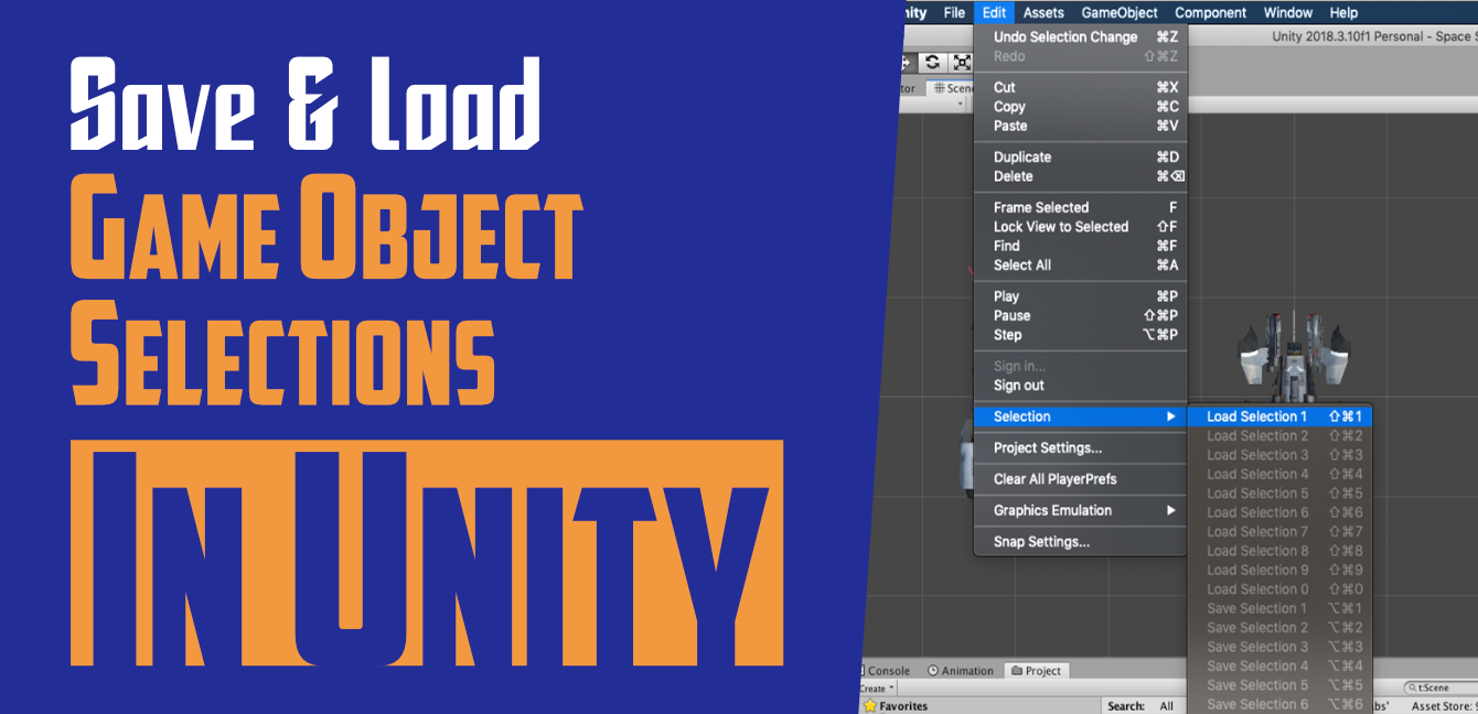 Title card that reads, "Save & Load Game Object Selections in Unity"